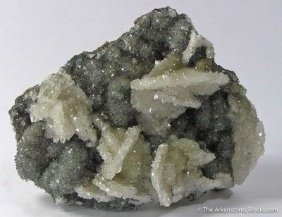 Apophyllite on Calcite