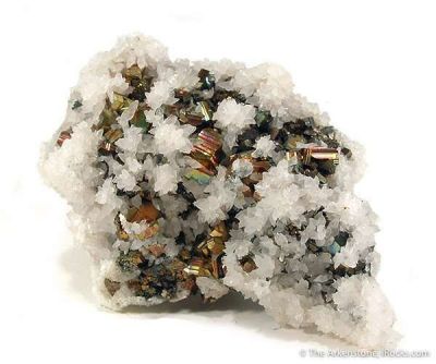 Calcite With Iridescent Pyrite