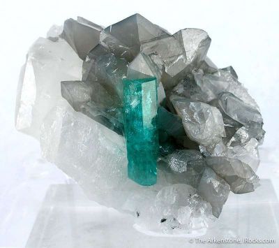 Beryl Var. Emerald on Calcite