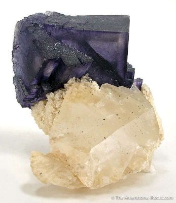 Fluorite on Barite With Calcite
