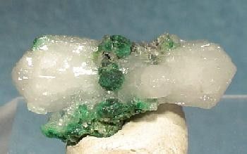Aragonite (Var: Plumboan Aragonite), Malachite
