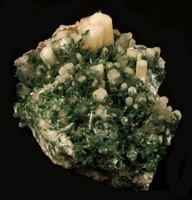 Aragonite (Var: Plumboan Aragonite), Malachite