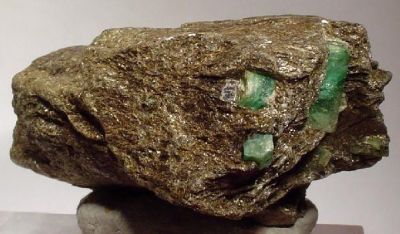 Beryl (Var: Emerald), Biotite