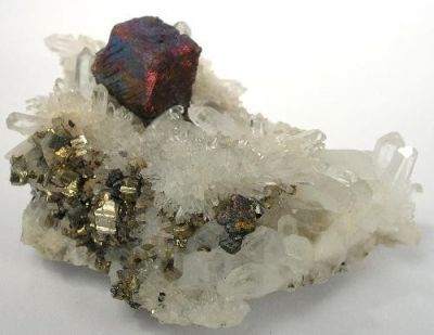 Bornite, Chalcopyrite, Pyrite, Quartz