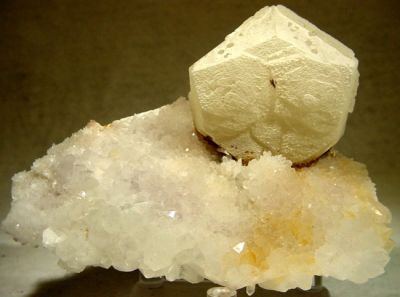 Calcite, Quartz (Var: Amethyst)