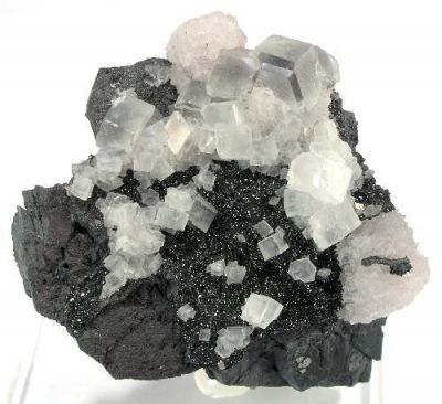 Calcite, Hematite, Calcite (Var: Manganoan Calcite)
