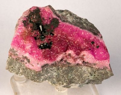 Calcite (Var: Cobaltoan Calcite), Malachite