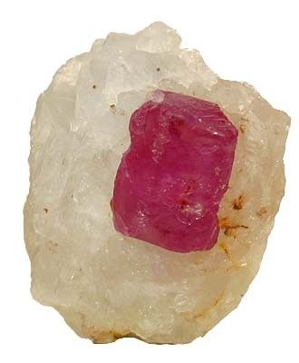 Corundum (Var: Ruby), Calcite