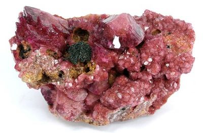 Dolomite (Var: Cobaltoan Dolomite), Calcite (Var: Cobaltoan Calcite), Malachite