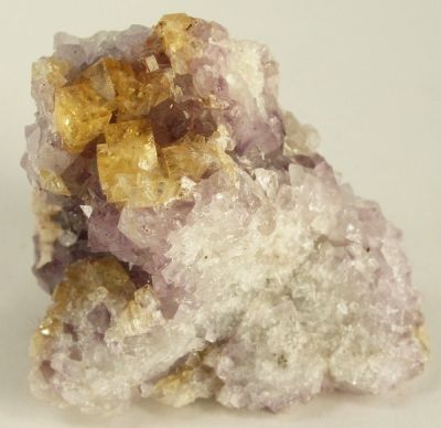 Fluorite, Quartz (Var: Amethyst)