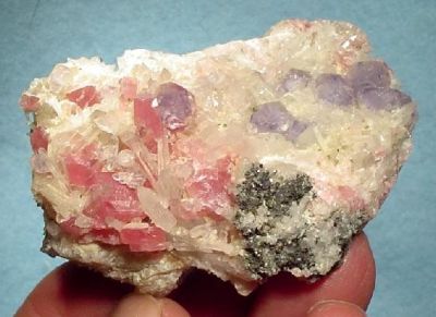 Fluorite, Rhodochrosite, Quartz