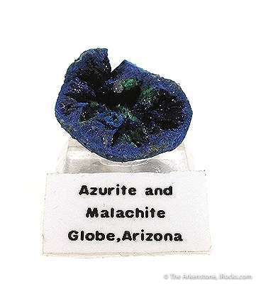 Azurite Vug With Acicular Malachite