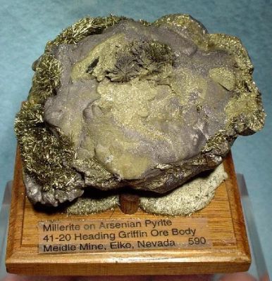Millerite, Pyrite (Var: Arsenian Pyrite)