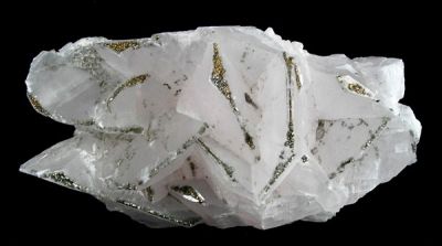 Pyrite, Calcite (Var: Manganoan Calcite)