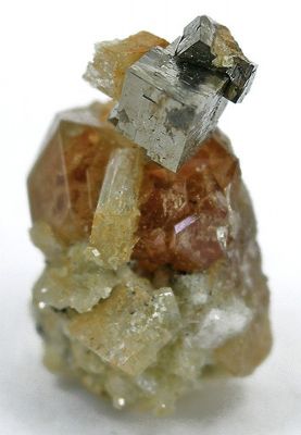 Pyrite, Grossular, Diopside