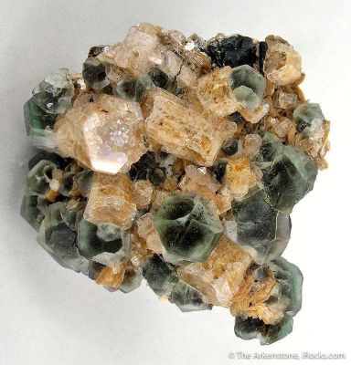 Fluorite on Goshenite Beryl