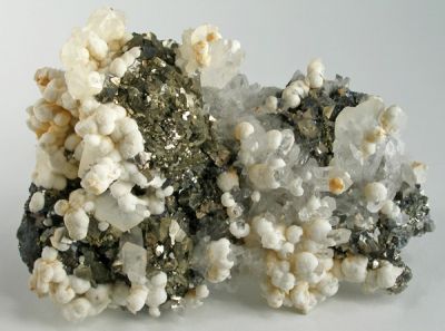 Siderite, Arsenopyrite, Pyrite, Quartz
