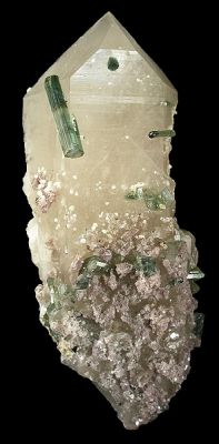 Tourmaline (Var: Indicolite), Quartz, Lepidolite