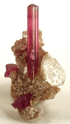 Tourmaline (Var: Rubellite), Lepidolite, Quartz