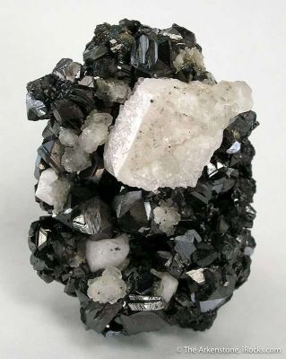 Calcite on Sphalerite With Fluorite