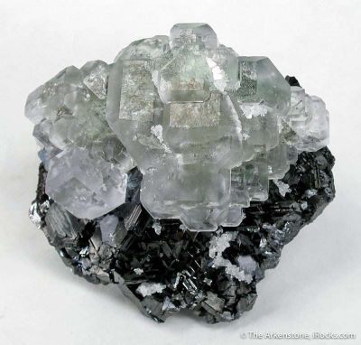 Fluorite With Pyrite Inclusions on Sphalerite