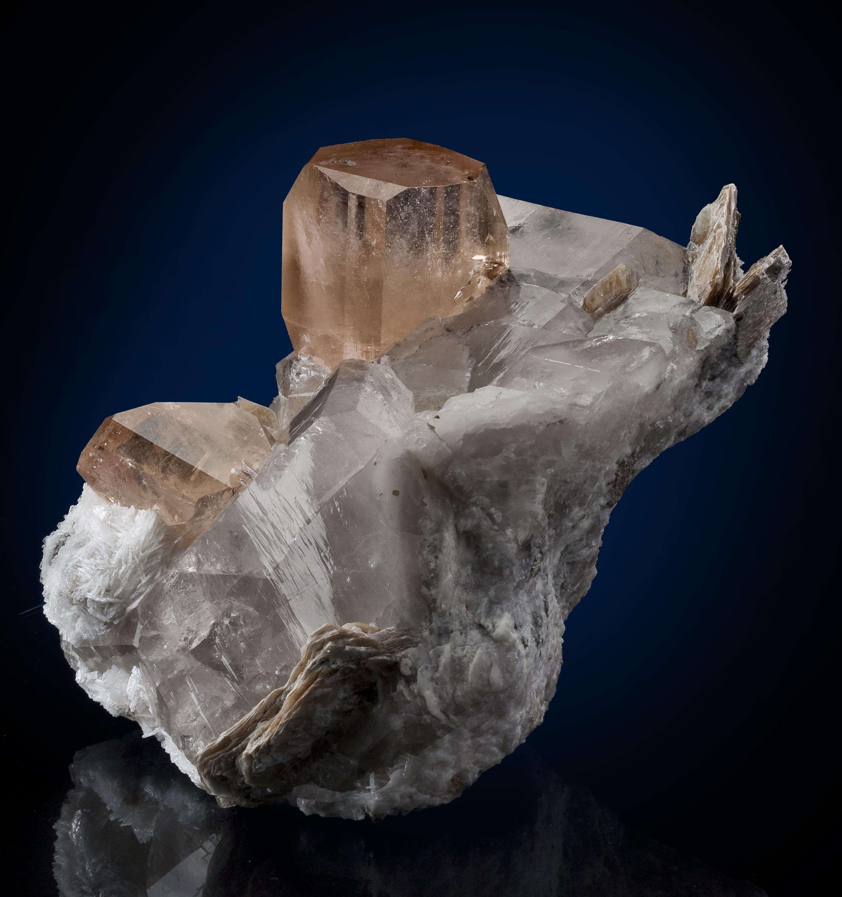 Topaz on Quartz With Muscovite - J11-69 - Dassu - Pakistan Mineral Specimen