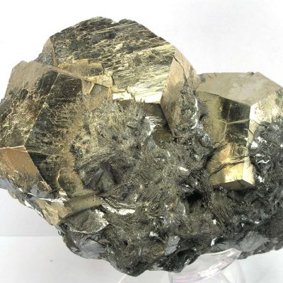 Pyrite on Galena With Hematite