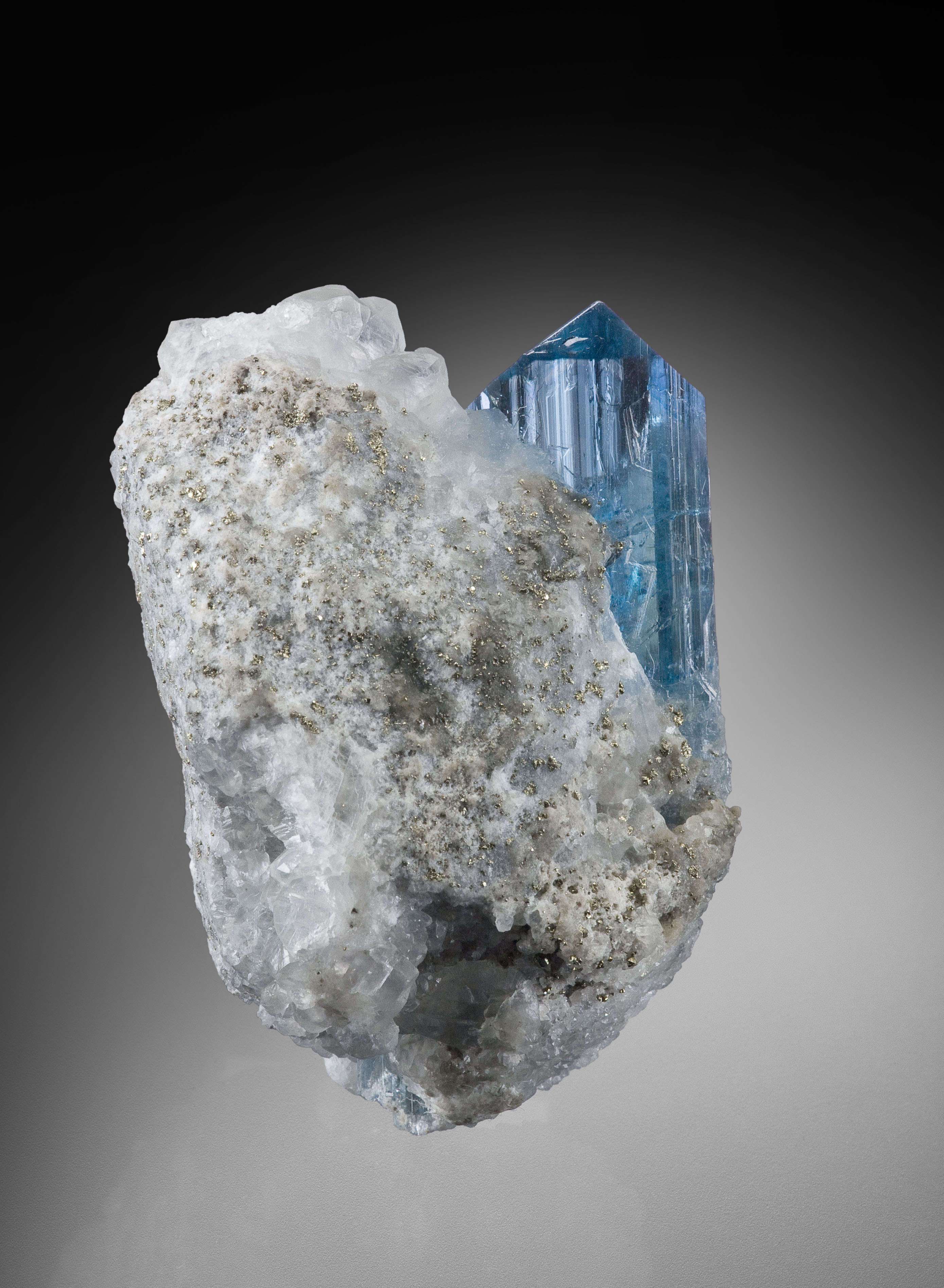 Euclase on Calcite - TUC114-036 - Gachala - Colombia Mineral Specimen