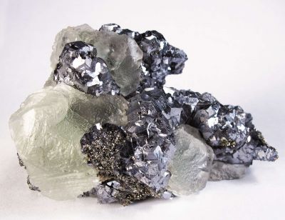 Fluorite With Galena and Pyrite