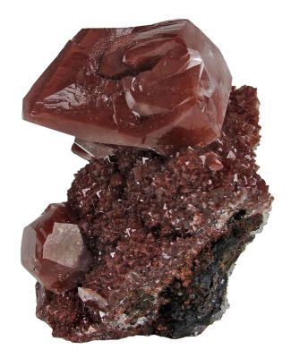 Calcite Included By Hematite (Twinned)