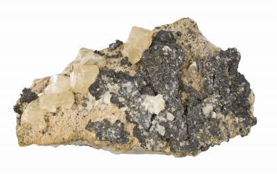 Acanthite With Calcite