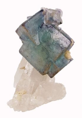 Fluorite on Quartz With Pyrite