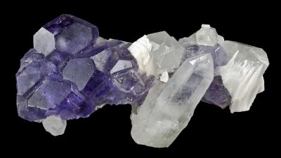 Fluorite With Quartz and Calcite
