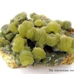 Pea Green Stacked Blade Mimetite, Ger | iRocks Fine Minerals