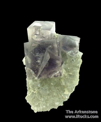 Fluorite (fl) on Fluorite (fl), with Galena and Marcasite