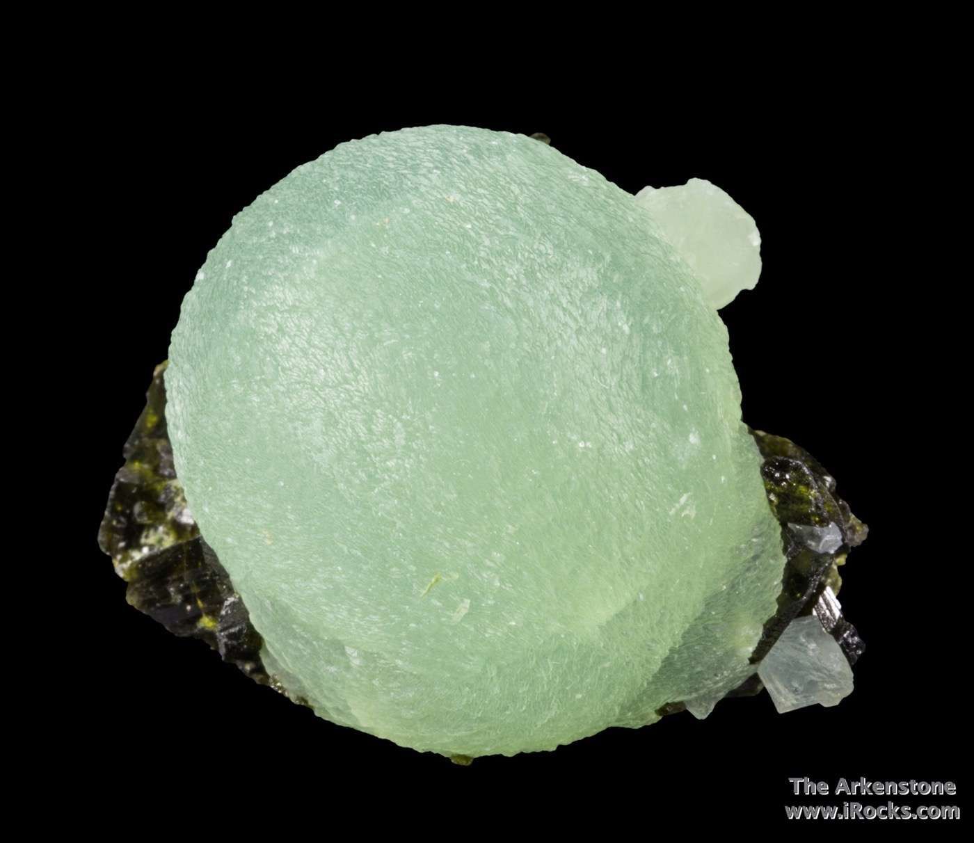Green Epidote Mineral Display Prehnite on Epidote Stalactite Specimen Green Prehnite Crystal Specimen from Mali