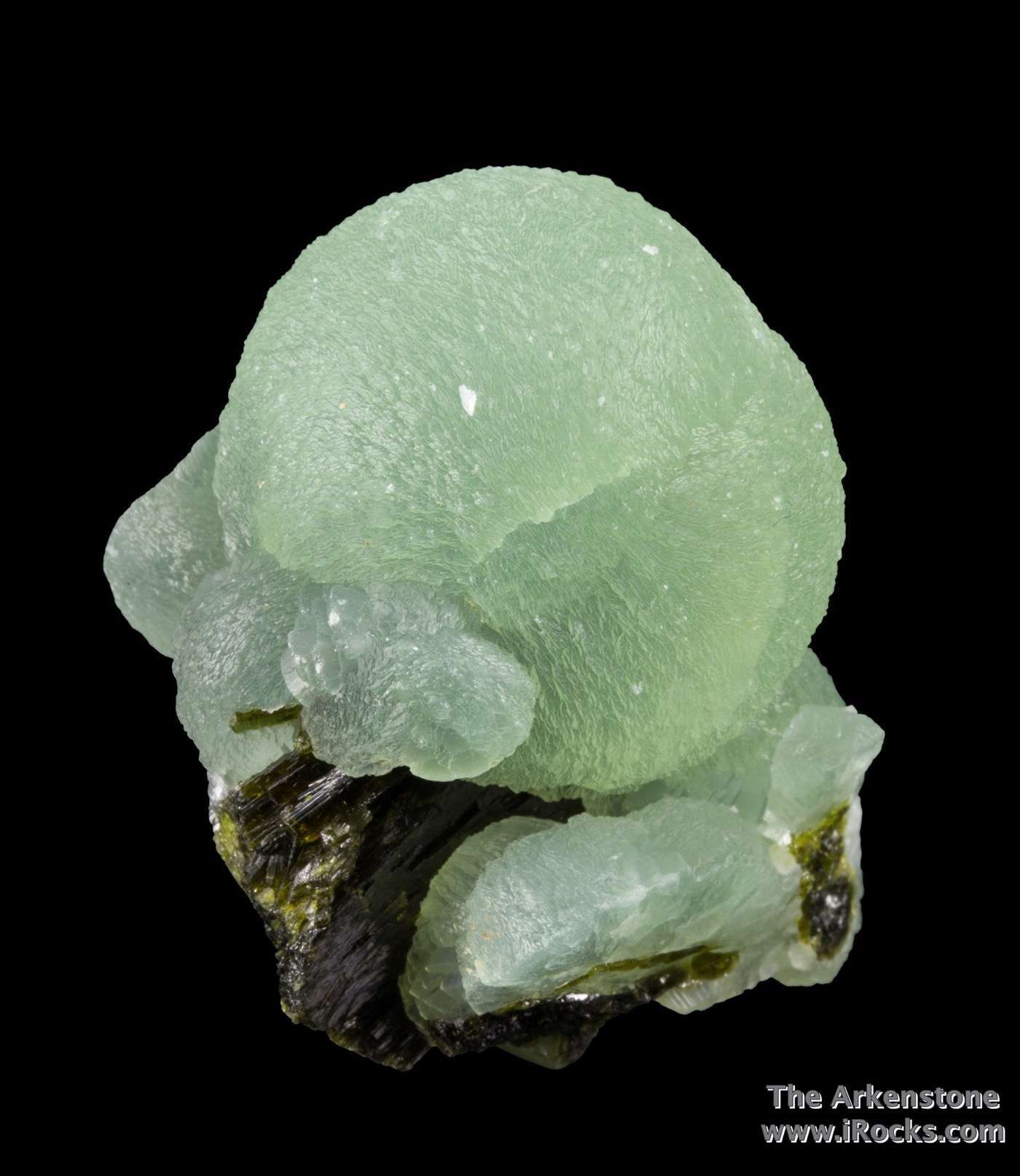Green Epidote Mineral Display Prehnite on Epidote Stalactite Specimen Green Prehnite Crystal Specimen from Mali