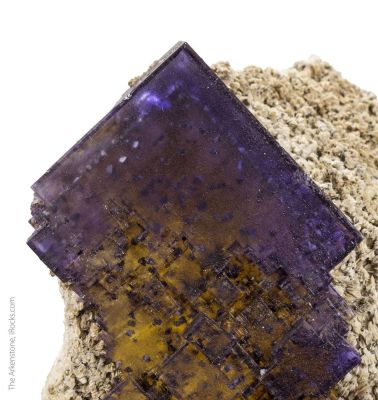 Fluorite with Barite (Petroleum-stained)