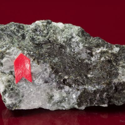 Stibivanite (co-type locality) with Clinochlore on Dolomite