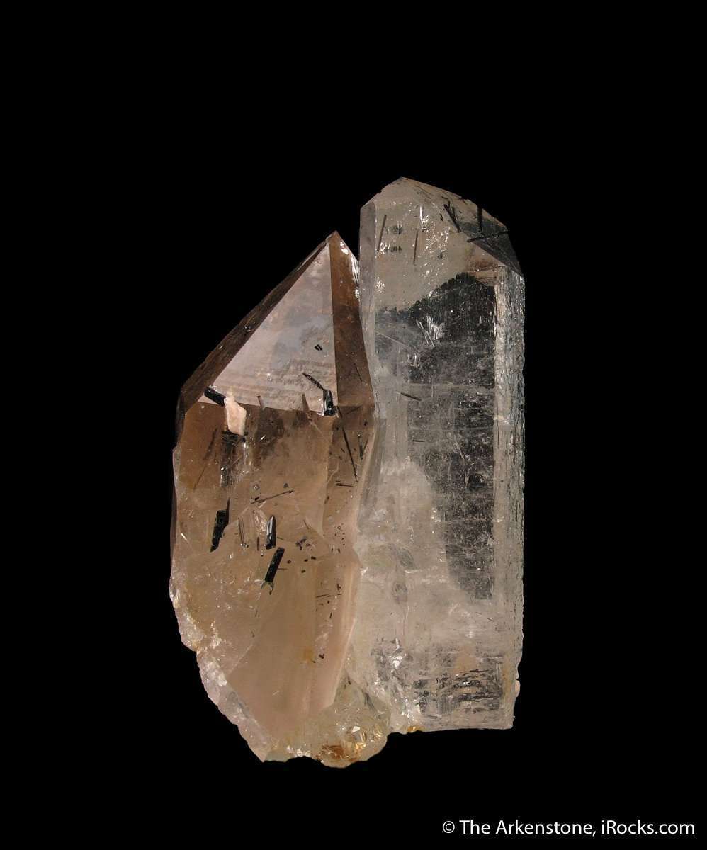 Topaz and Smoky Quartz, with Schorl inclusions - OB17A-63 - Spitzkopje Area  - Namibia Mineral Specimen