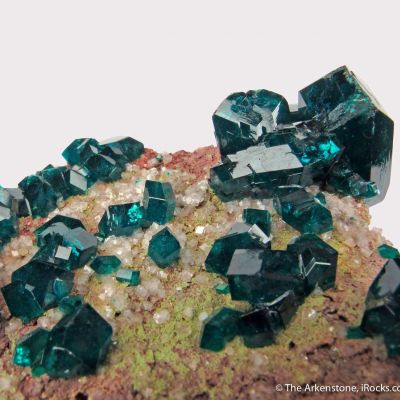 Dioptase with Calcite and Duftite