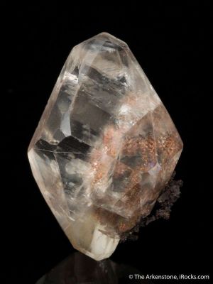 Calcite included by Copper, on Copper