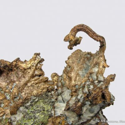Native Silver on Copper with Epidote (mid-1800's)