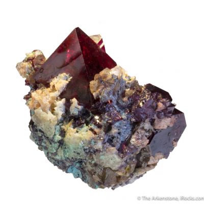Cuprite with Barite and Chrysocolla