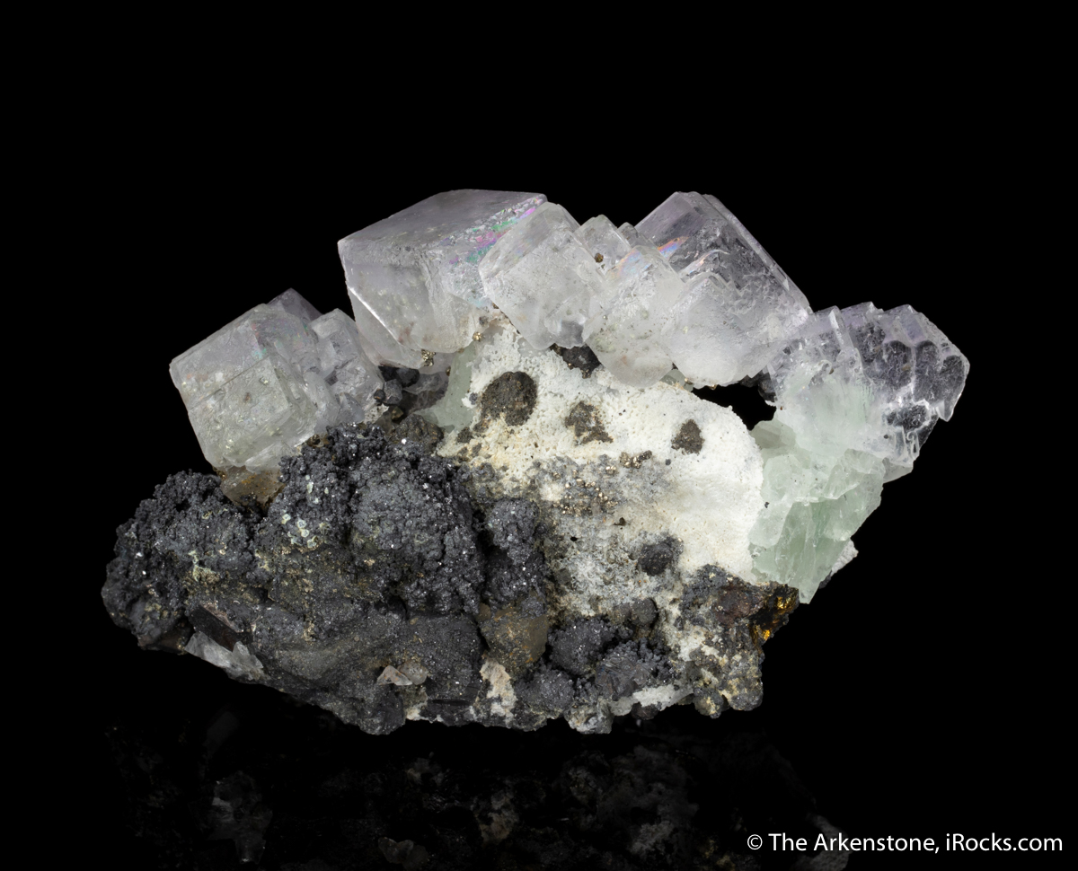 Fluorite on Quartz with Galena and Chalcopyrite - SM20-87 - Naica 