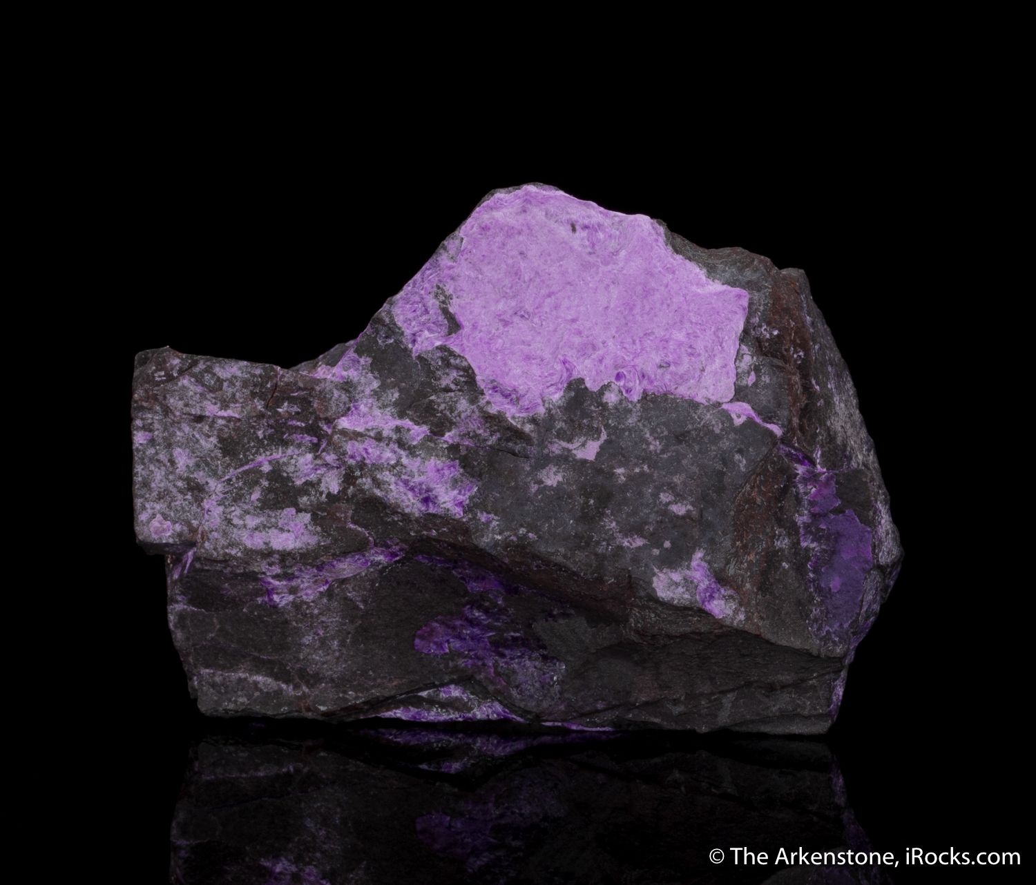 Fibrous Sugilite on Manganese Specimen South Africa Wessels mine
