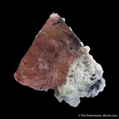 Fluorite Included By Schorl, on Albite