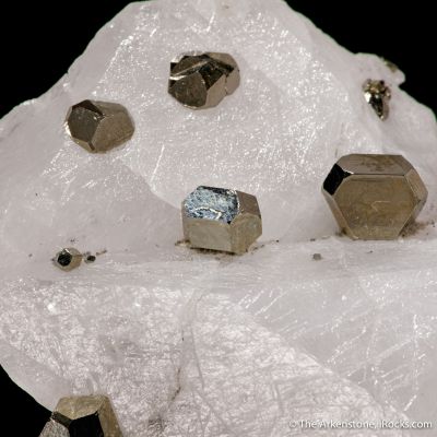 Pyrite on Calcite (twinned)