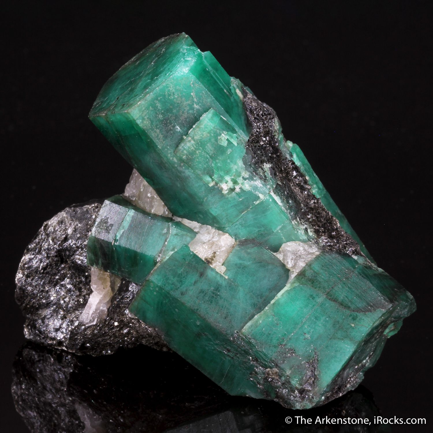 Emerald Green Beryl & Biotite Matrix Raw Natural Crystal Mineral Specimen 